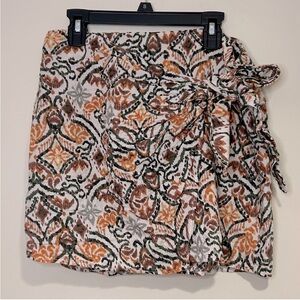 Zara Patterned Wrap Skirt Size Small